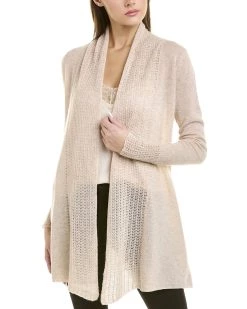 women InCashmere Pointelle Cashmere Cardigan