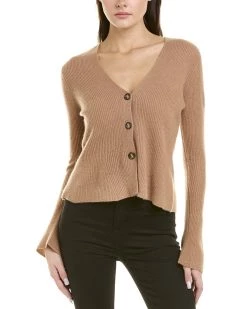 women InCashmere Flare Cuff Cashmere Cardigan