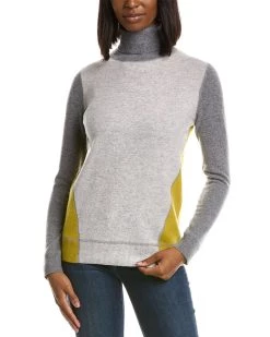 women InCashmere Colorblocked Cashmere Sweater