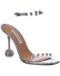 women Aquazzura Secrets 95 Vinyl & Leather Sandal