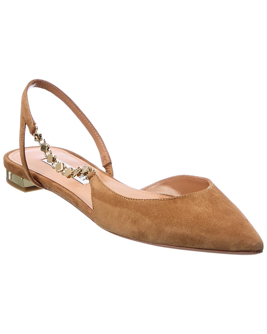 women Aquazzura Gramercy Suede Slingback Flat 1 women Aquazzura Gramercy Suede Slingback Flat