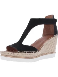 Gentle Souls by Kenneth Cole Elyssa Easy T-Strap Womens Leather T-Strap Wedge Sandals