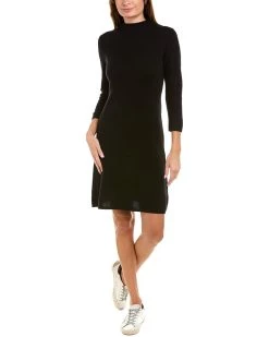 women InCashmere Mock Neck Cashmere Sweaterdress