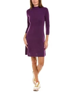 women InCashmere Mock Neck Cashmere Sweaterdress