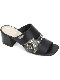 Gentle Souls by Kenneth Cole Mix Cut Out Mule Womens Open Toe Slip On Heel Sandals