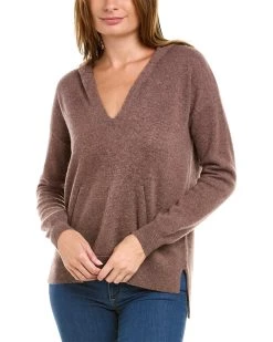 women InCashmere High-Low Cashmere Hoodie