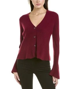 women InCashmere Flare Cuff Cashmere Cardigan