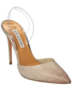 women Aquazzura So Nude 105 Crystal Plexi Slingback Pump