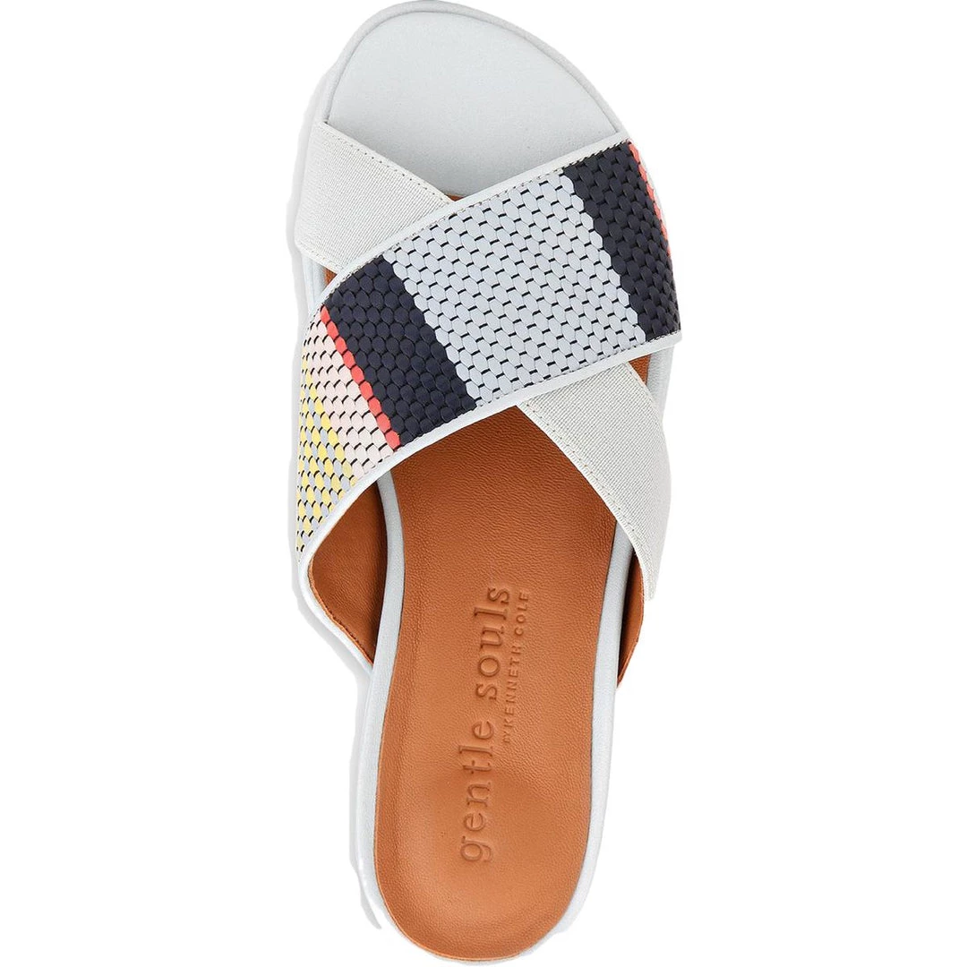 Gentle Souls by Kenneth Cole Lark Cross Elastic Womens Leather Slip On Slide Sandals 3 Gentle Souls by Kenneth Cole Lark Cross Elastic Womens Leather Slip On Slide Sandals - Image 3