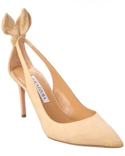 women Aquazzura Bow Tie 85 Suede Pump