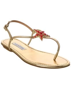 women Aquazzura Seastar Leather Sandal