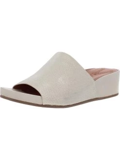 Gentle Souls by Kenneth Cole Gisele Wedge Slide Womens Leather Padded Insole Wedges