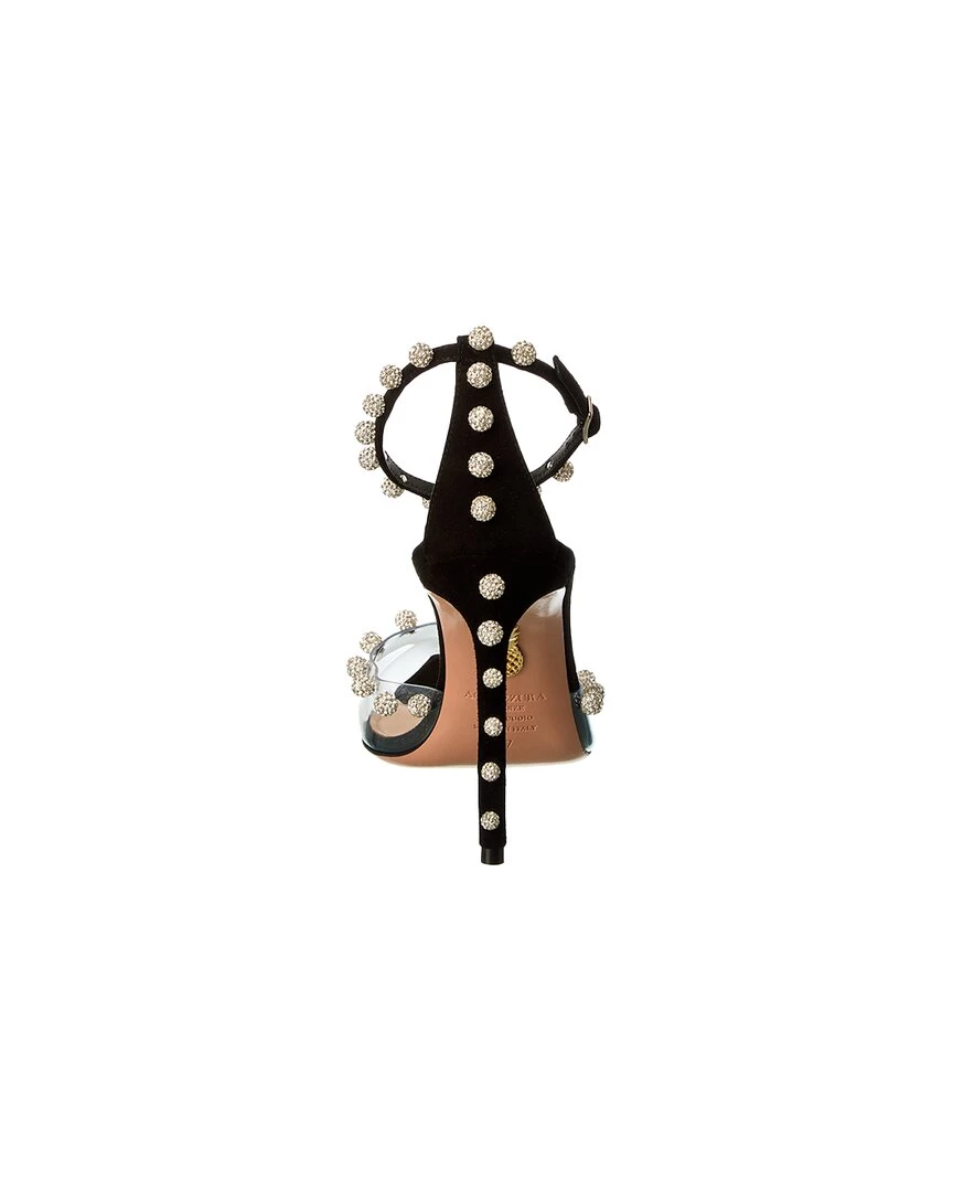 women Aquazzura Secrets 105 Plexi & Suede Pump 3 women Aquazzura Secrets 105 Plexi & Suede Pump - Image 3
