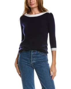 women InCashmere Boatneck Cashmere Sweater