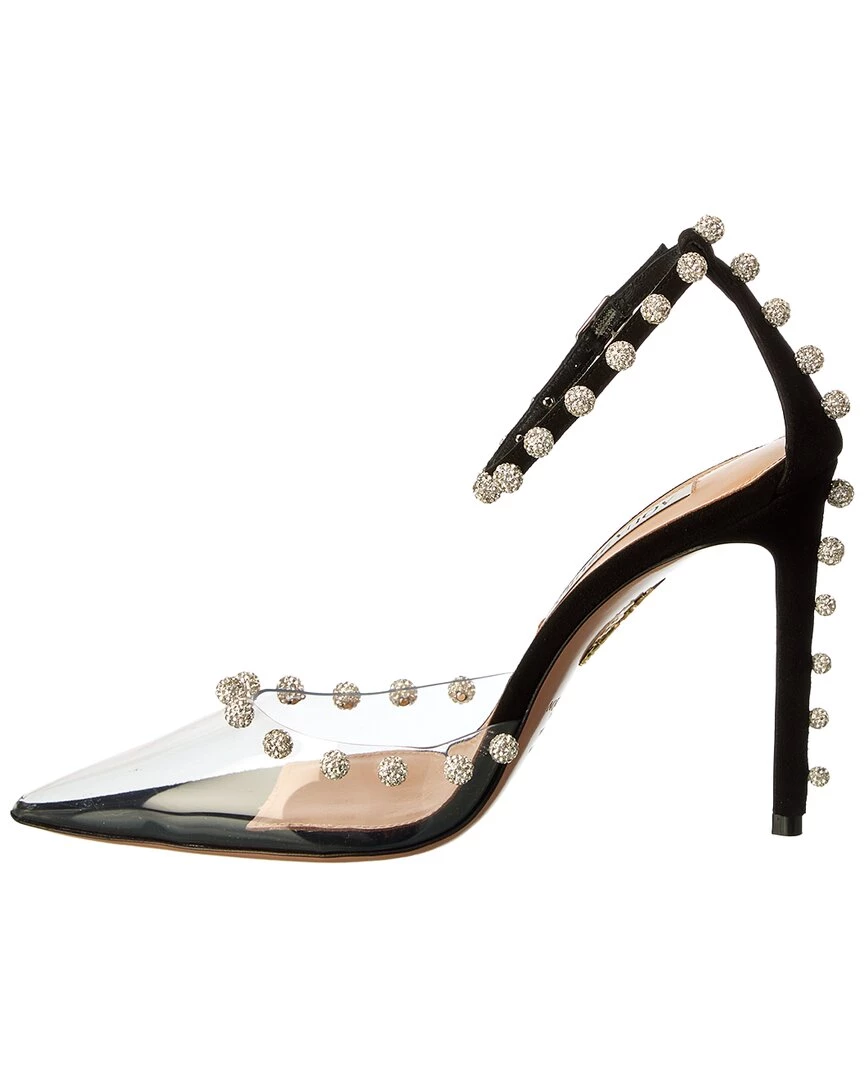 women Aquazzura Secrets 105 Plexi & Suede Pump 2 women Aquazzura Secrets 105 Plexi & Suede Pump - Image 2