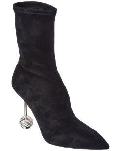 women Aquazzura Yes Darling 95 Suede Bootie