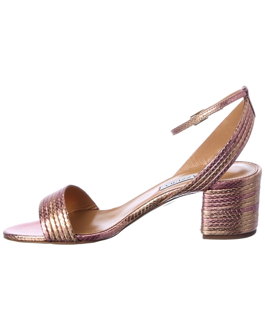 women Aquazzura Sundance 50 Snake-Embossed Leather Sandal 2 women Aquazzura Sundance 50 Snake-Embossed Leather Sandal - Image 2