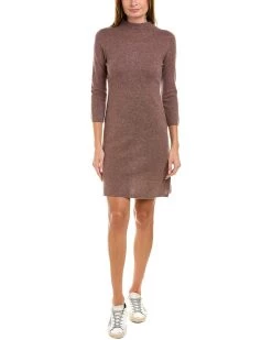 women InCashmere Mock Neck Cashmere Sweaterdress
