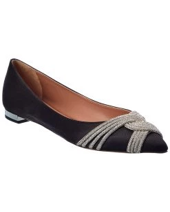 women Aquazzura Gatsby Satin Flat