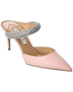 women Aquazzura Micca 75 Leather Mule