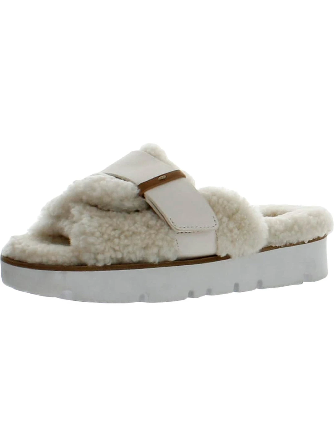 Gentle Souls by Kenneth Cole Lavern Womens Shearling Leather Slide Slippers 1 Gentle Souls by Kenneth Cole Lavern Womens Shearling Leather Slide Slippers