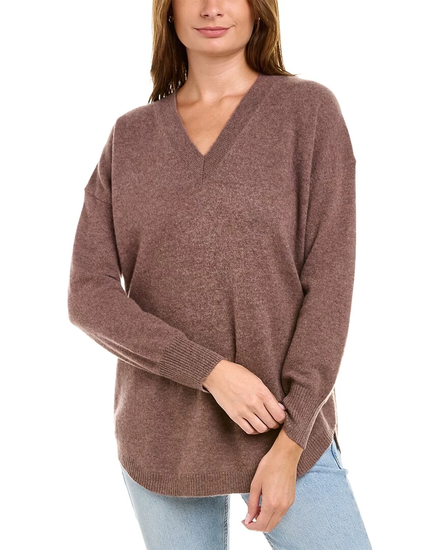 women InCashmere V-Neck Cashmere Tunic Sweater 1 women InCashmere V-Neck Cashmere Tunic Sweater